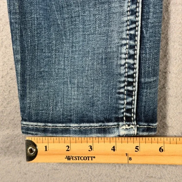 Rock Revival Darcey C204 Distressed Crop Jeans Medium Wash Sequin Size 26 - Picture 7 of 14